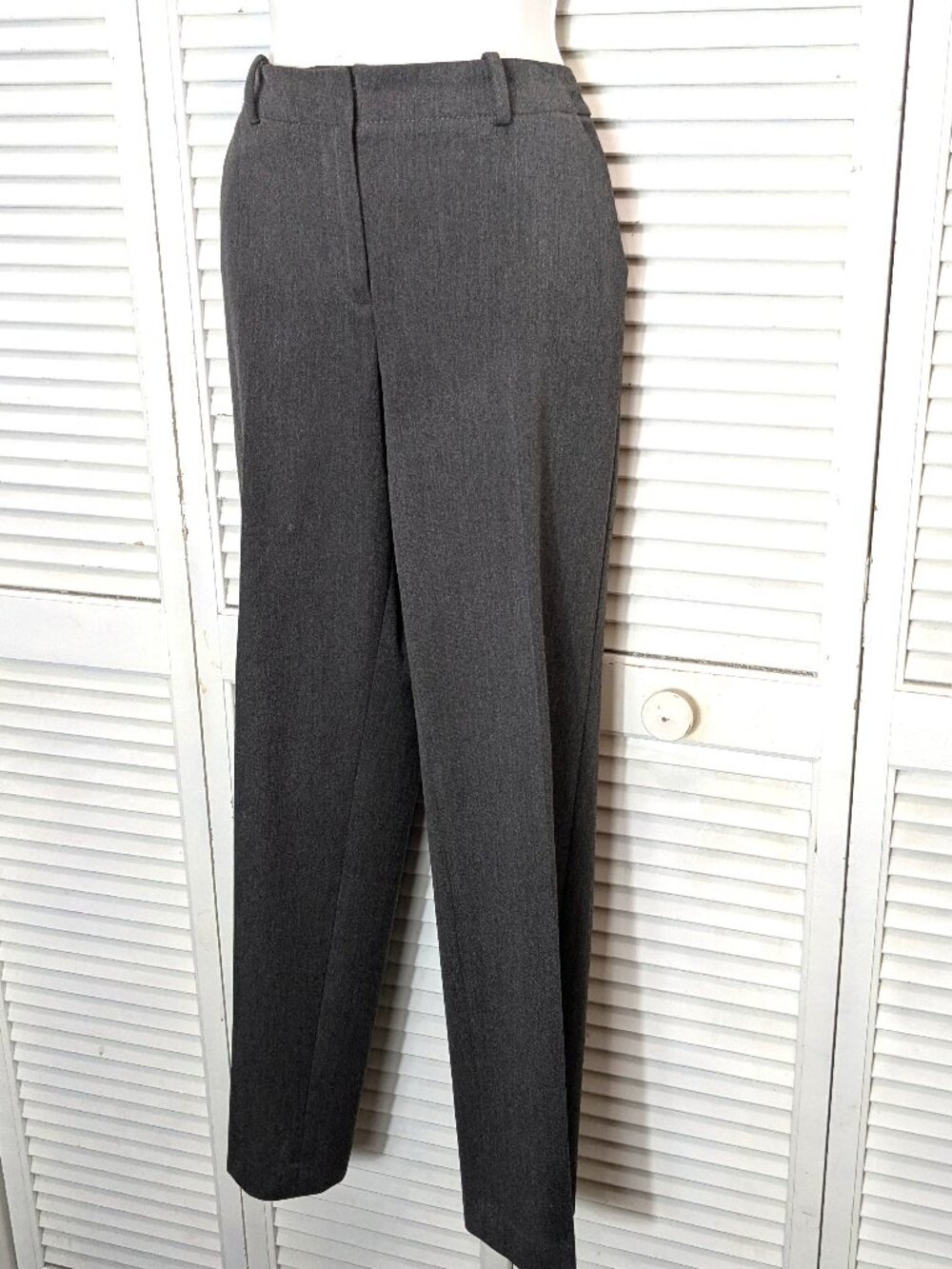TALBOTS Trouser Dress Pants Size 8 32x29 Gray Stretch Straight Leg Career